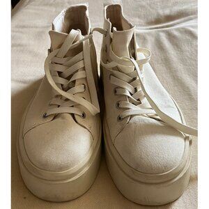 Vagabond Canvas and Leather Platform Sneakers Size 11
